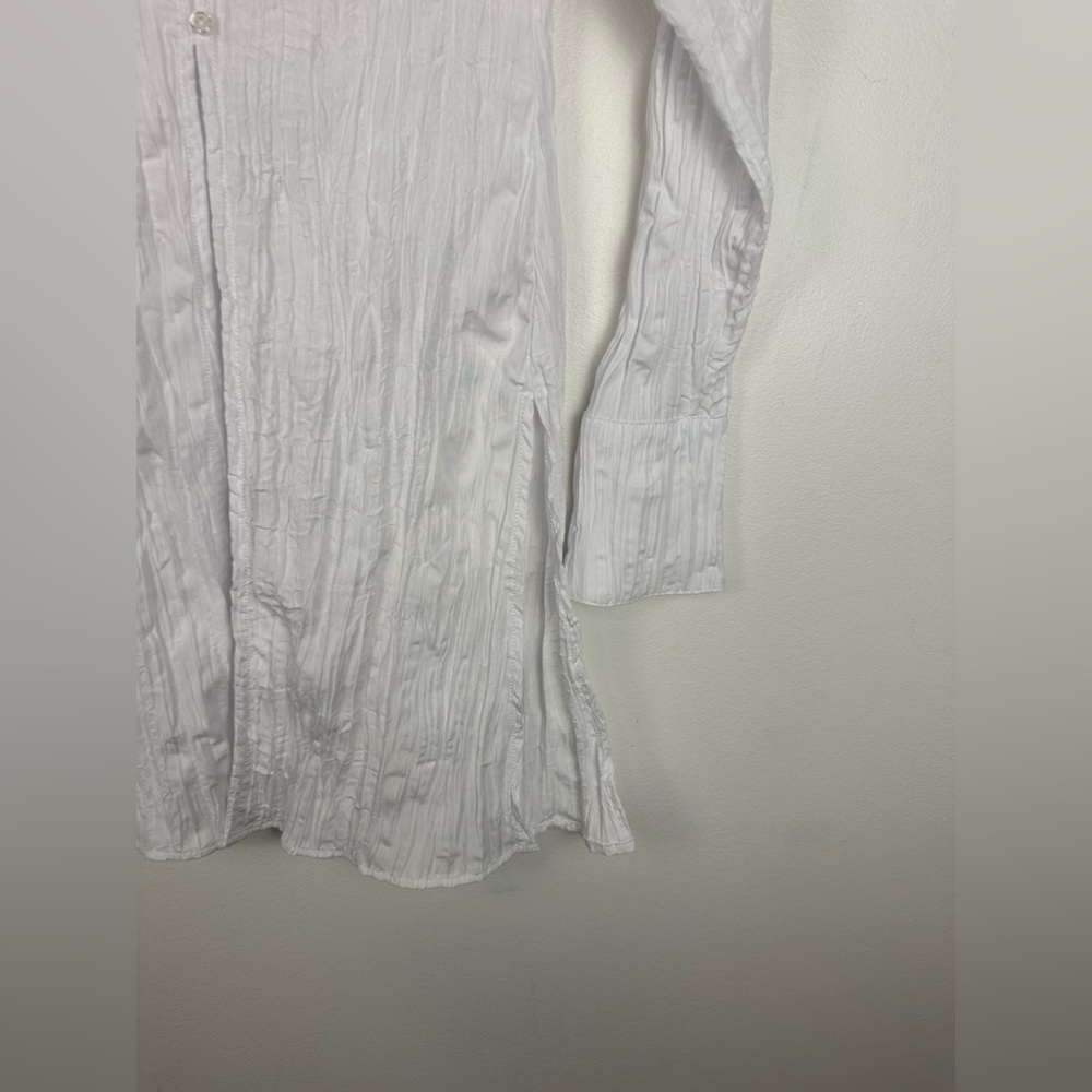 Urban Outfitter White Jordyn Textured Flyaway Shirt Women’s Sz S - Picture 5 of 7